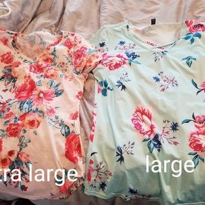 🥀NWOT Two floral womans tees🌹